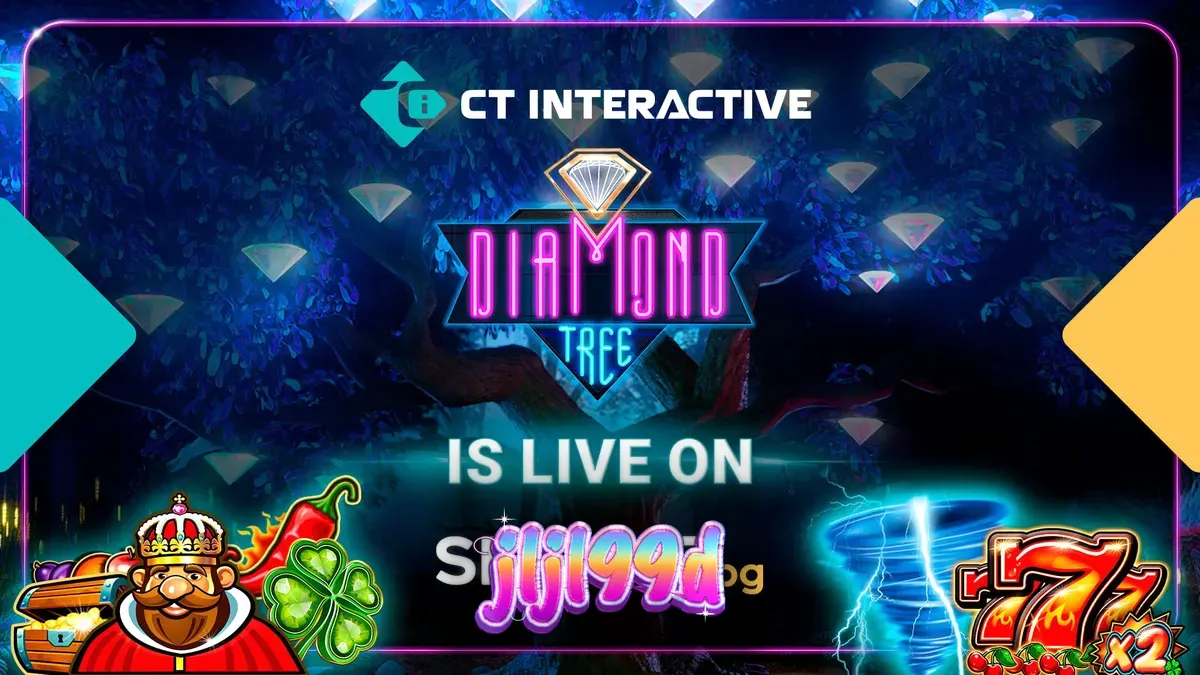 Tampilan visual slot dari koleksi Diamond Tree Jackpot dengan simbol-simbol cerah dan antarmuka modern.